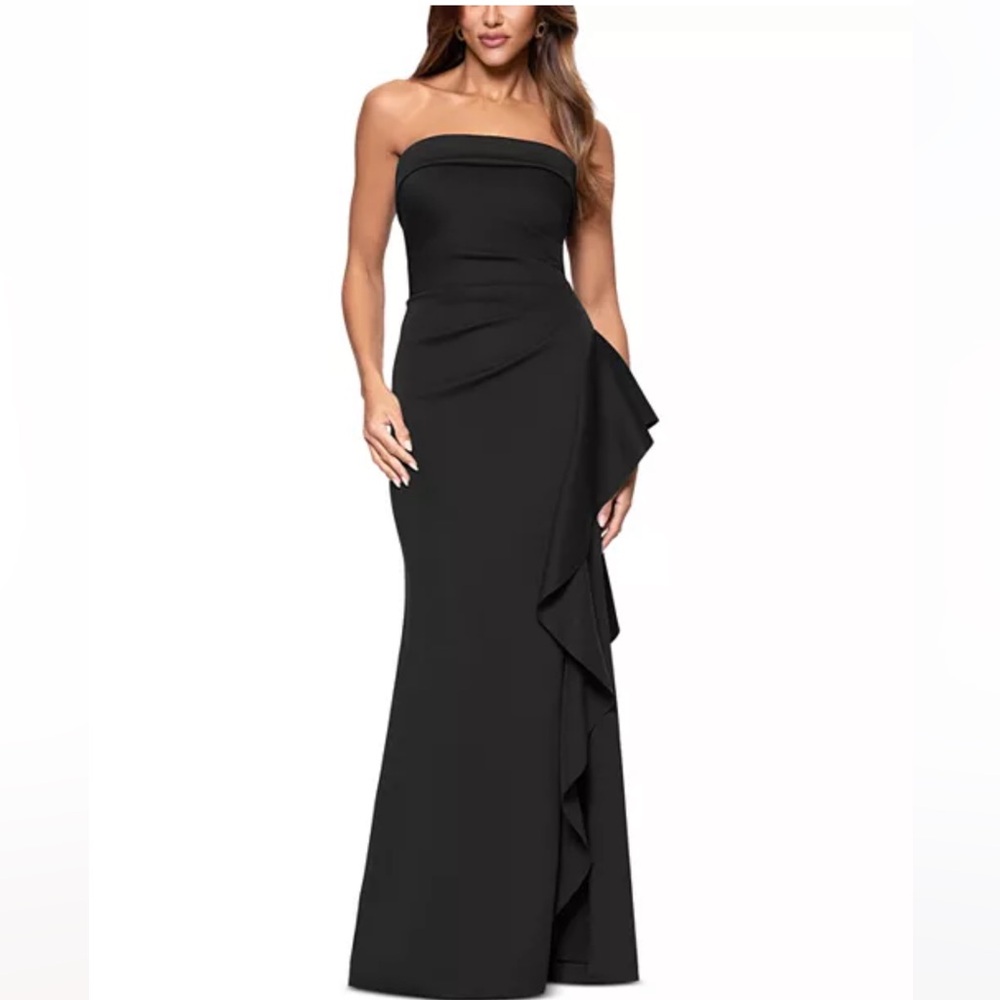 Aqua Black Strapless Dress